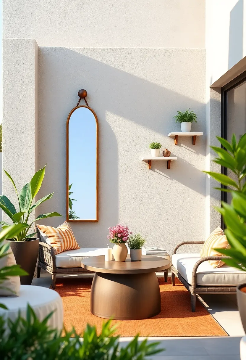 Mirror with Attached​ floating Shelves for Practical Decoration