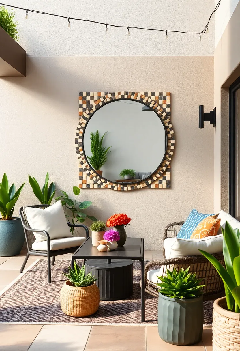 Mosaic Tile Border Mirror to Add Color and ‍Texture