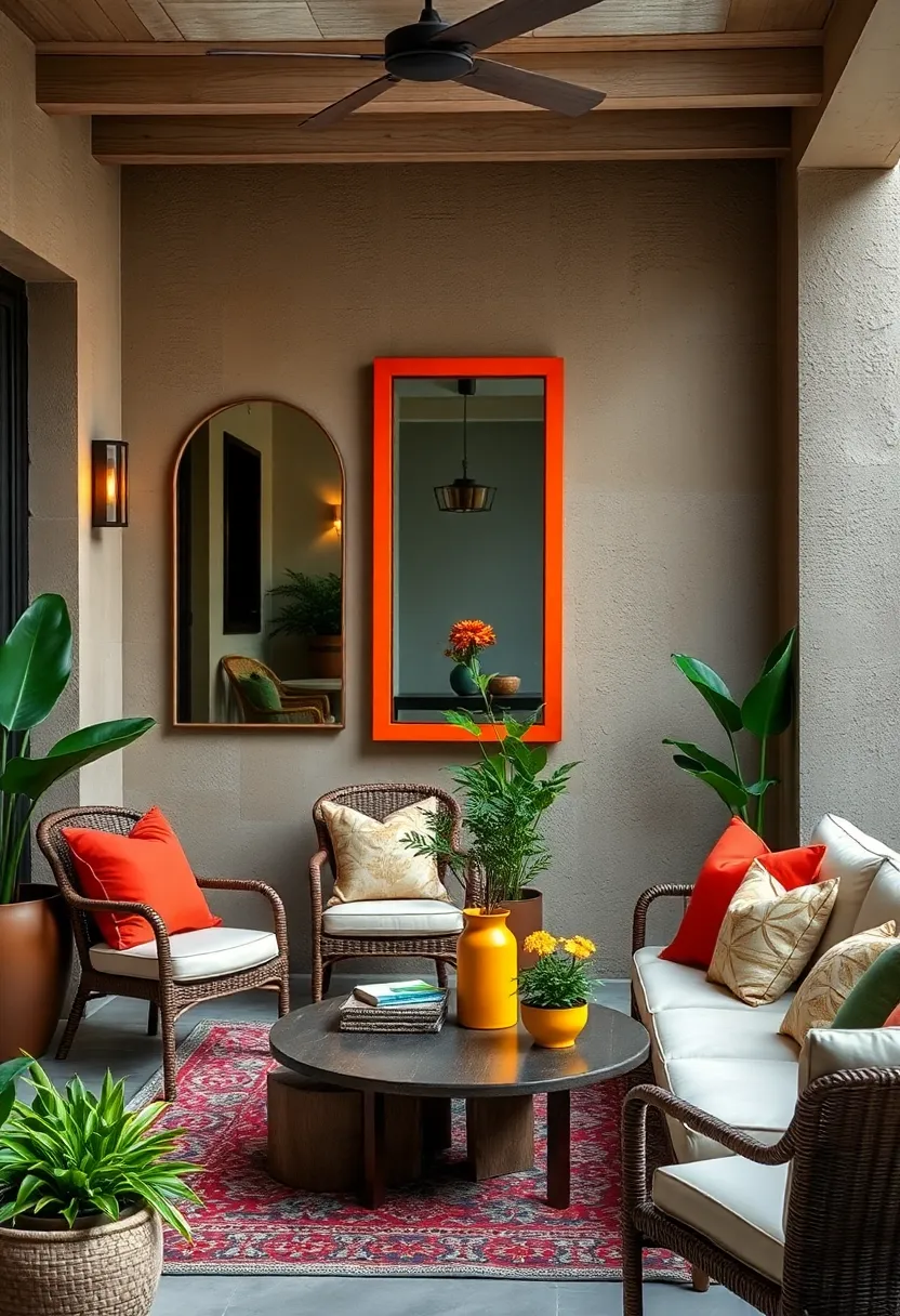 Painted Frame⁢ Mirror in⁣ Bold Colors for a Pop of Contrast