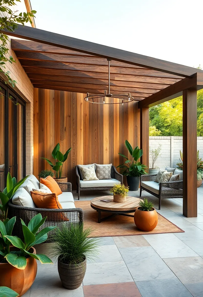 Rustic Reclaimed ⁤Wood Panels Creating Warmth and Character in Eco-Conscious Patio ⁣Designs