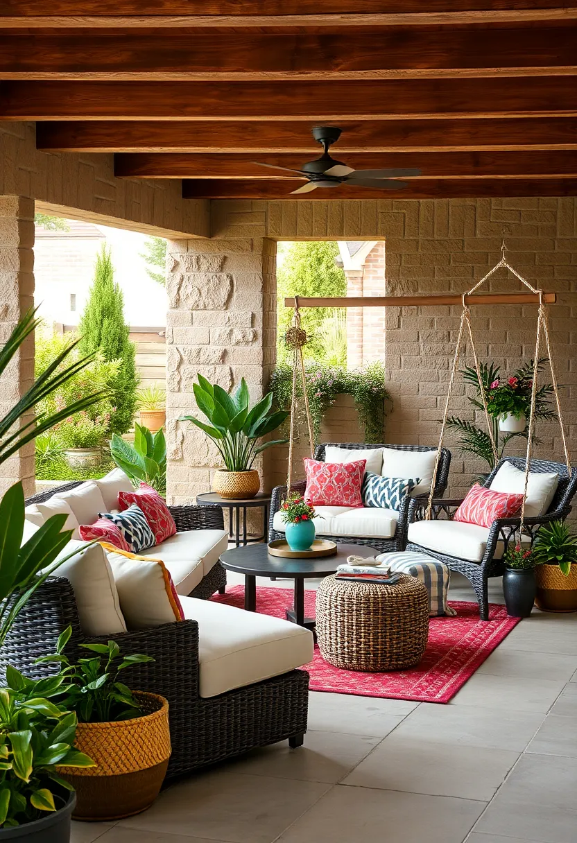 An all-weather ‌wicker set with ​a hammock chaise lounge and a cozy hammock swing cocoon for⁣ year-round enjoyment