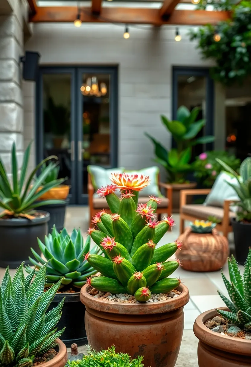 mammillaria⁤ Cactus – Small and round ‍with spines⁤ arranged in neat​ patterns, it blooms vividly, brightening any corner of your patio