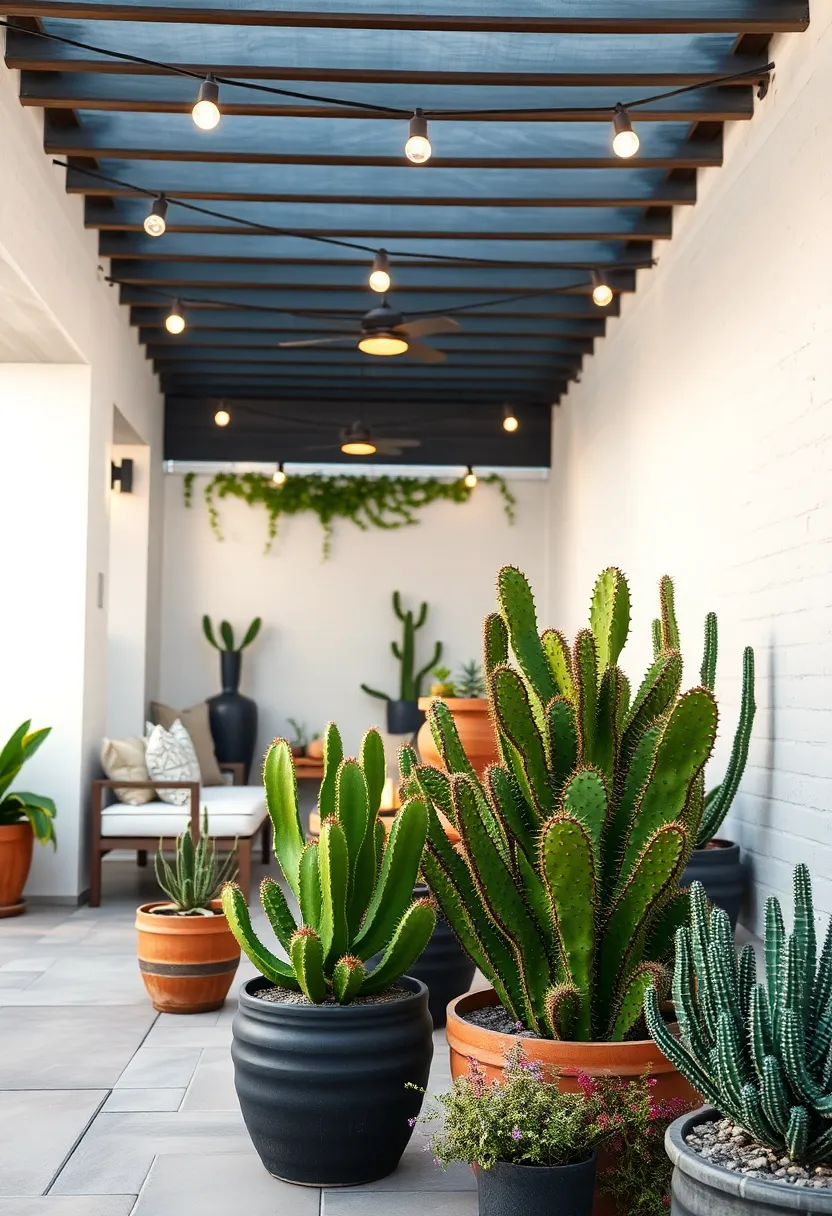 Prickly Pear cactus – Known for its flat pads and edible fruits, this⁣ cactus blends practicality with flair for an inviting patio setup