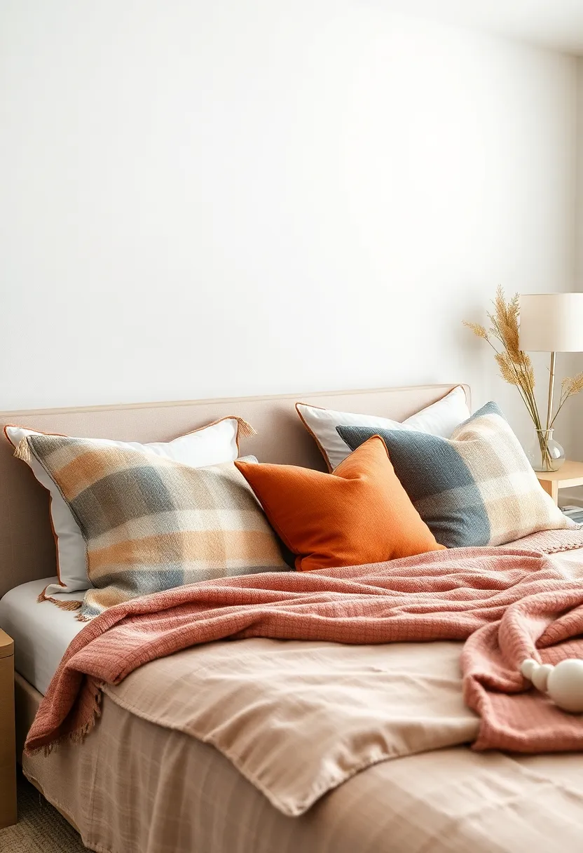 Layer soft suede pillows alongside cotton cushions to create tactile contrast without overpowering simplicity