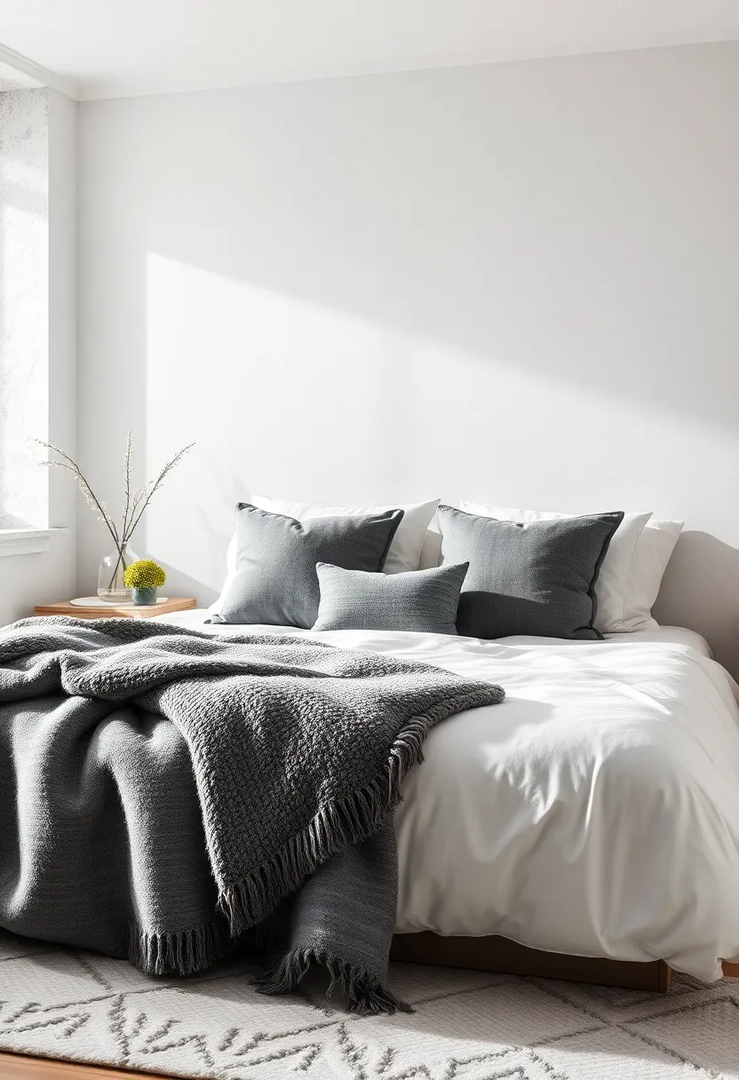 Create a monochrome effect using varying shades of gray ‌pillows that ‍add sophistication while ensuring comfort