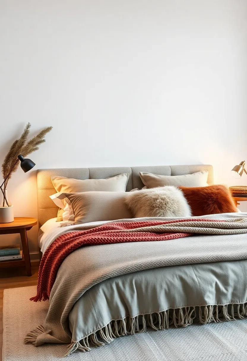 Mix textures by ​pairing soft faux‌ fur pillows with knitted throws to add warmth and depth ‌to your bedroom