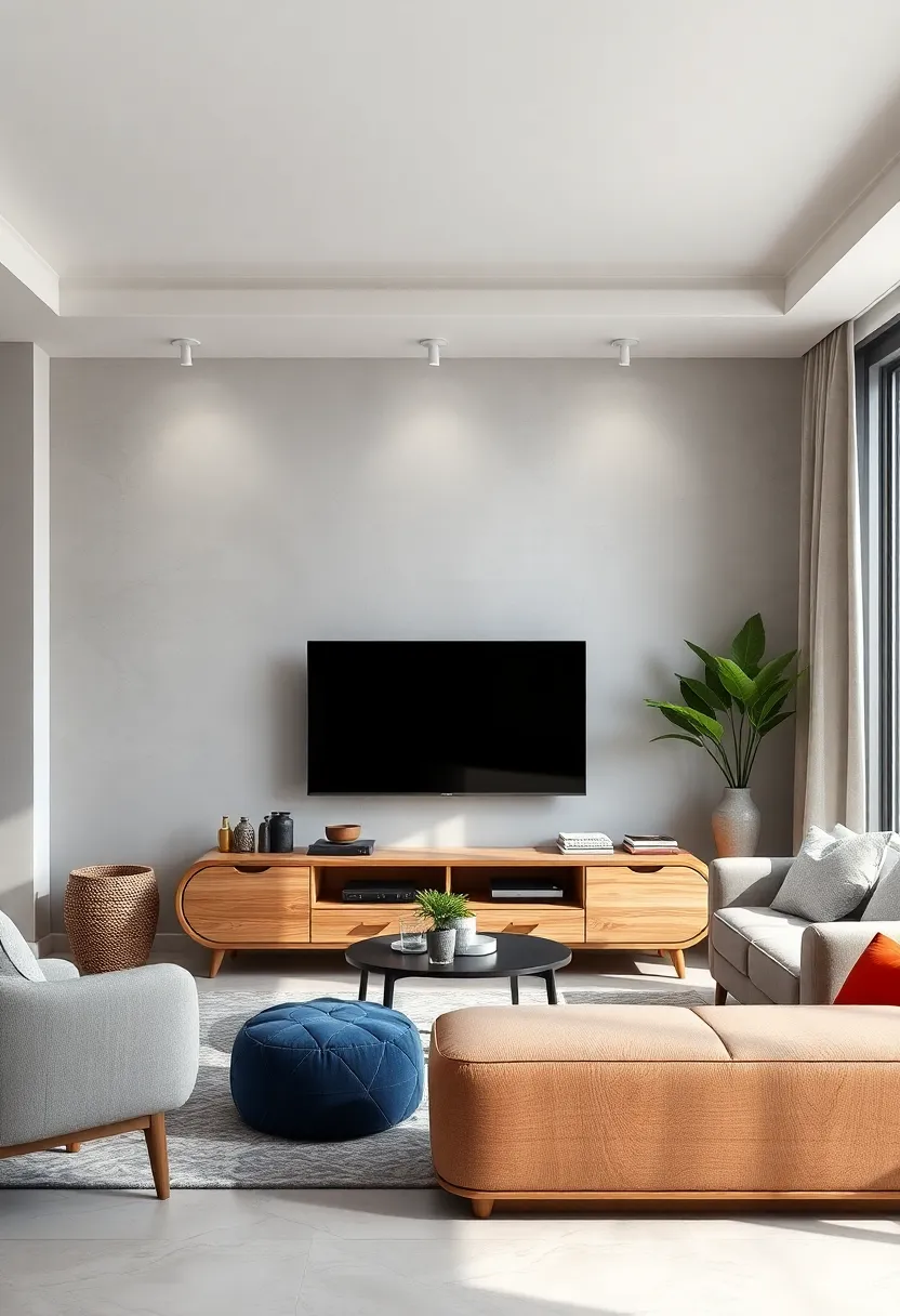 Compact Pine Entertainment Center with ​Rounded Edges