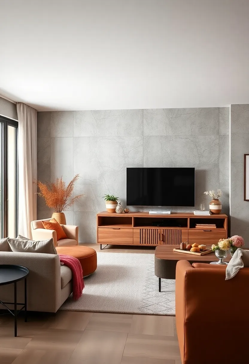 Scandinavian‌ Style TV Unit with ‌Slatted ​Doors for Airflow