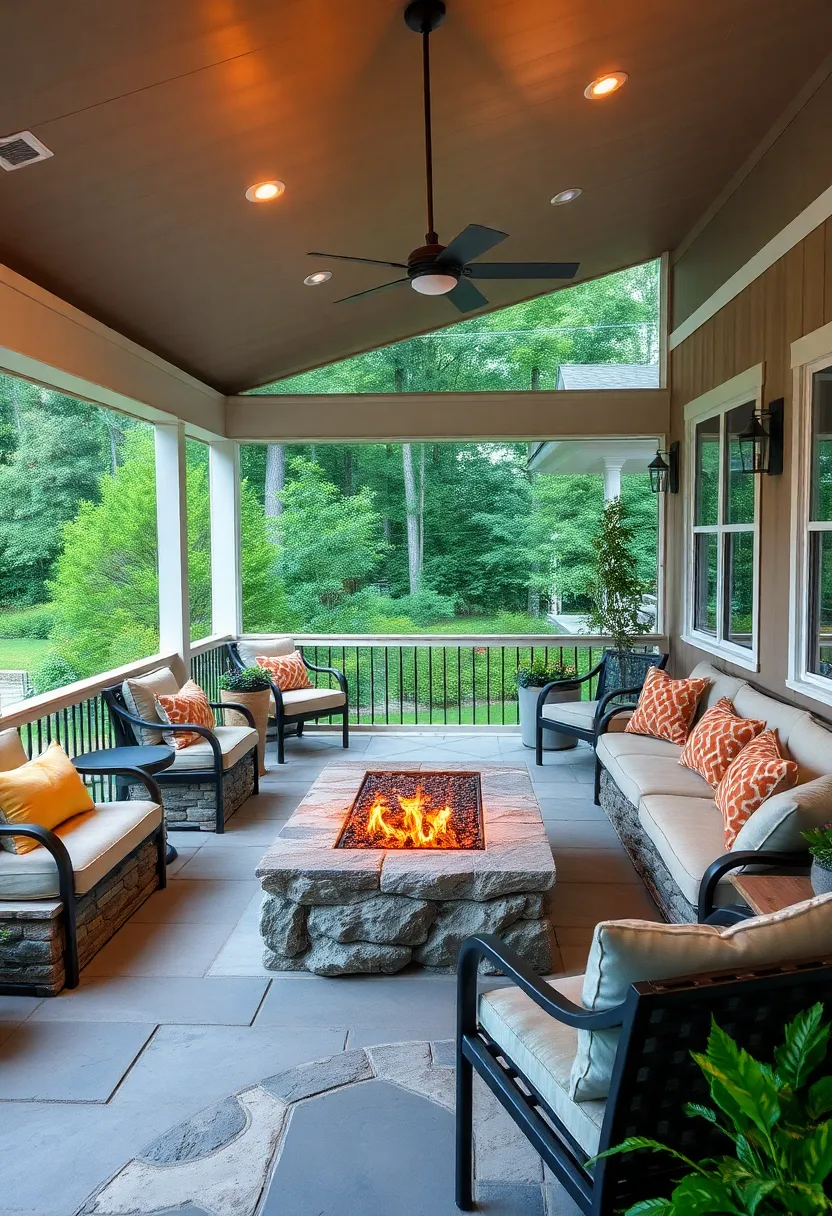 Classic Stone Firepit with Built-In Seating: Embrace timeless⁤ elegance with a natural stone firepit‍ surrounded ⁤by cozy​ built-in benches, perfect for lingering conversations