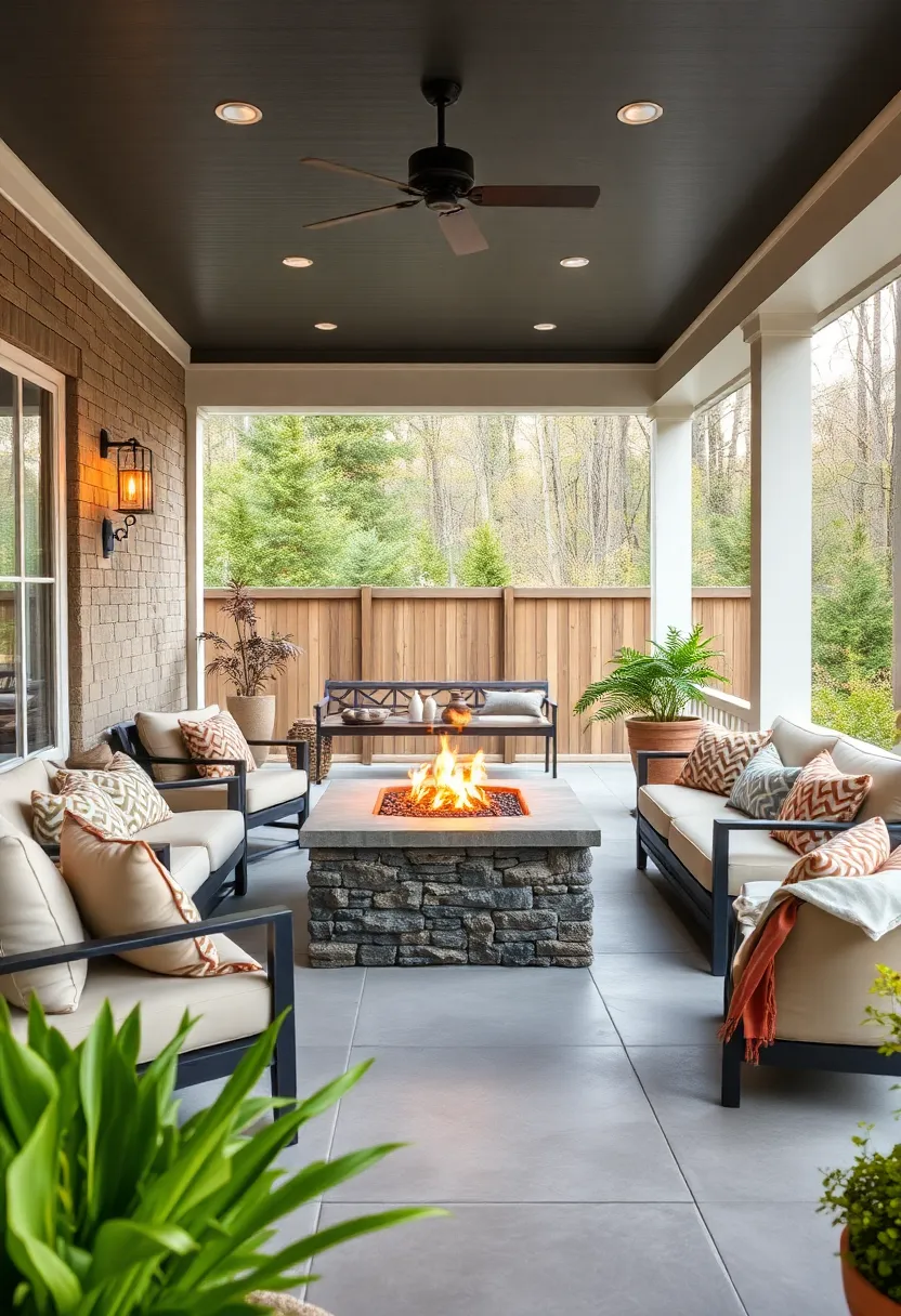 Firepit Surrounded by Plush Outdoor cushions: Combine ‍comfort and heat by surrounding a simple firepit⁢ with‌ oversized cushions ​for an inviting lounge area