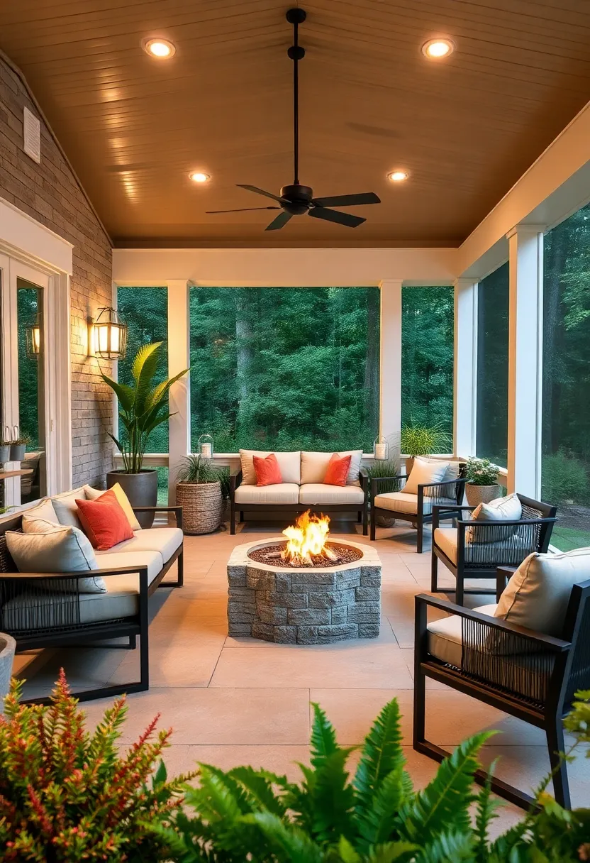 Modern ⁢Steel Bowl firepit: Add a ⁢sleek ⁣touch to your screened‌ porch with⁣ a minimalist steel bowl firepit ⁢that blends style and ⁤function​ effortlessly