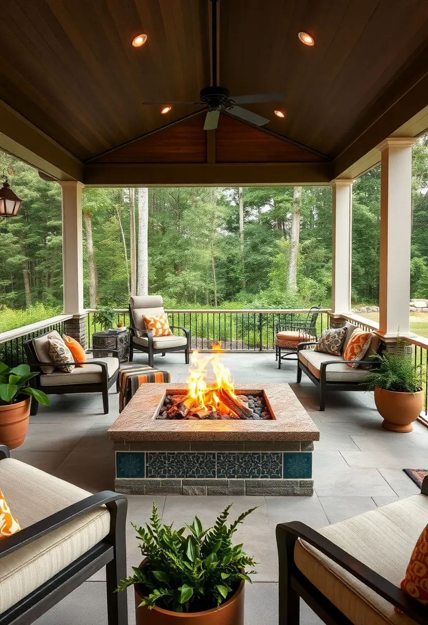 Tile-Inset‍ Firepit‍ with Patterned Surround: Infuse⁣ personality ‍with ⁤a firepit ⁢framed by hand-painted tiles showcasing intricate ‍patterns