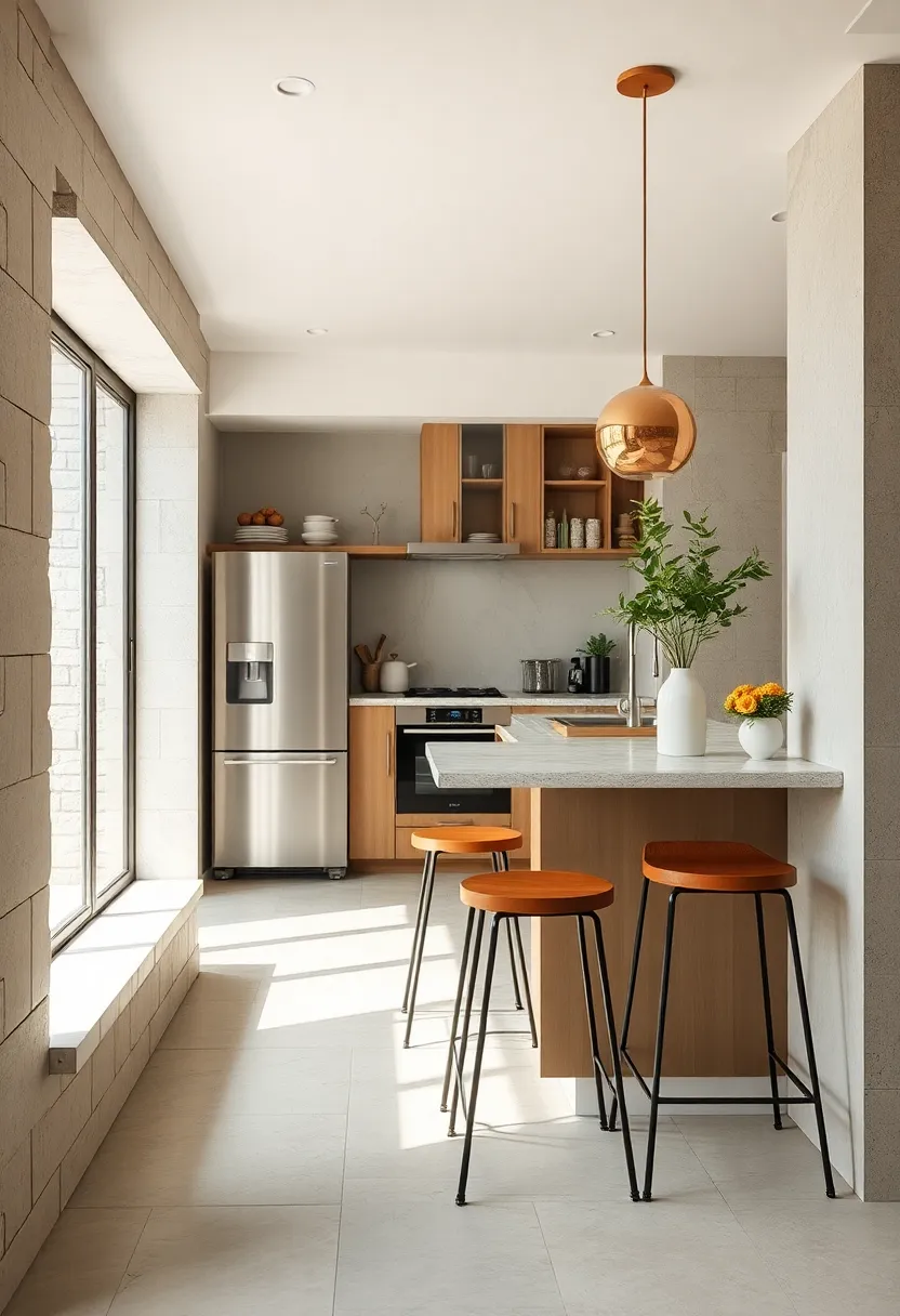 Minimalist Metal Frame Stools with Wooden ‌Seats