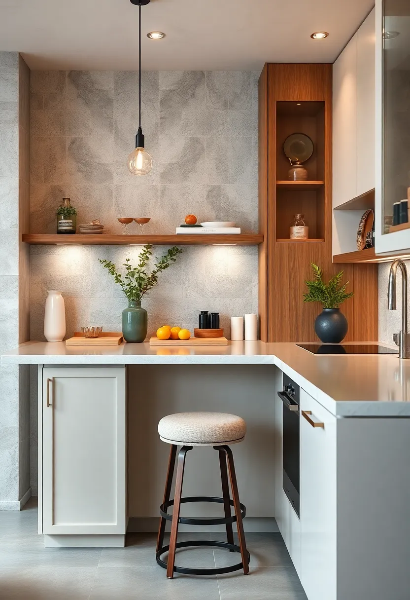 Pull-Out Counter Stools Tucked Under Cabinets