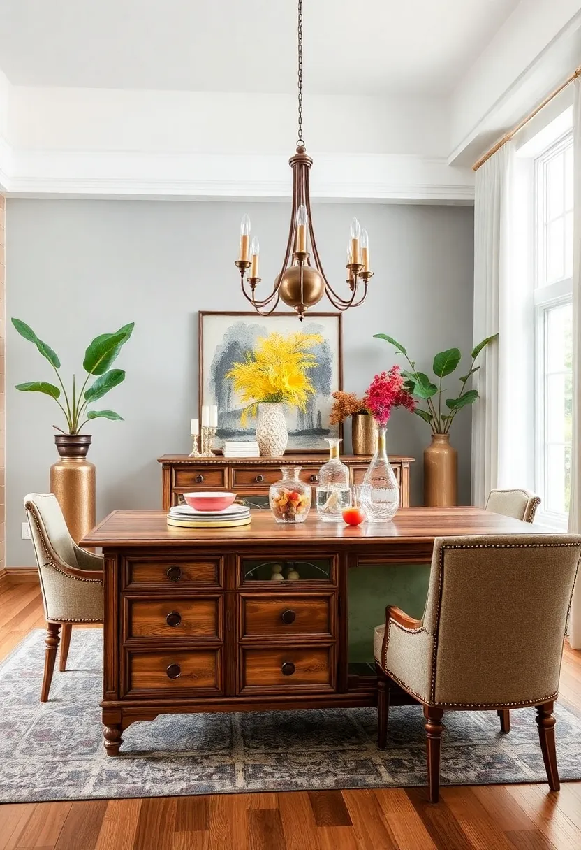 Antique Dresser Turned Into⁢ a Buffet Table with Glass Inserts