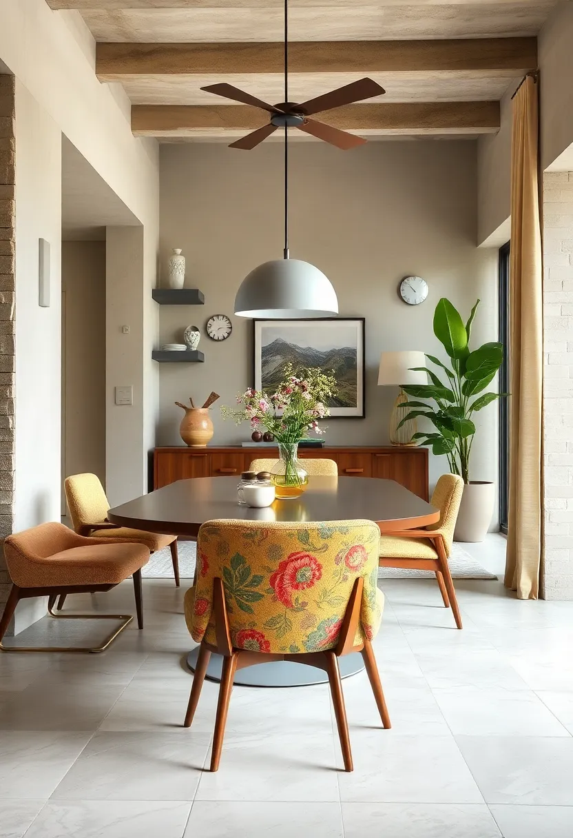 Mid-Century‍ Modern Chair‍ Upcycled ‍with​ Bold ⁣Fabric Upholstery