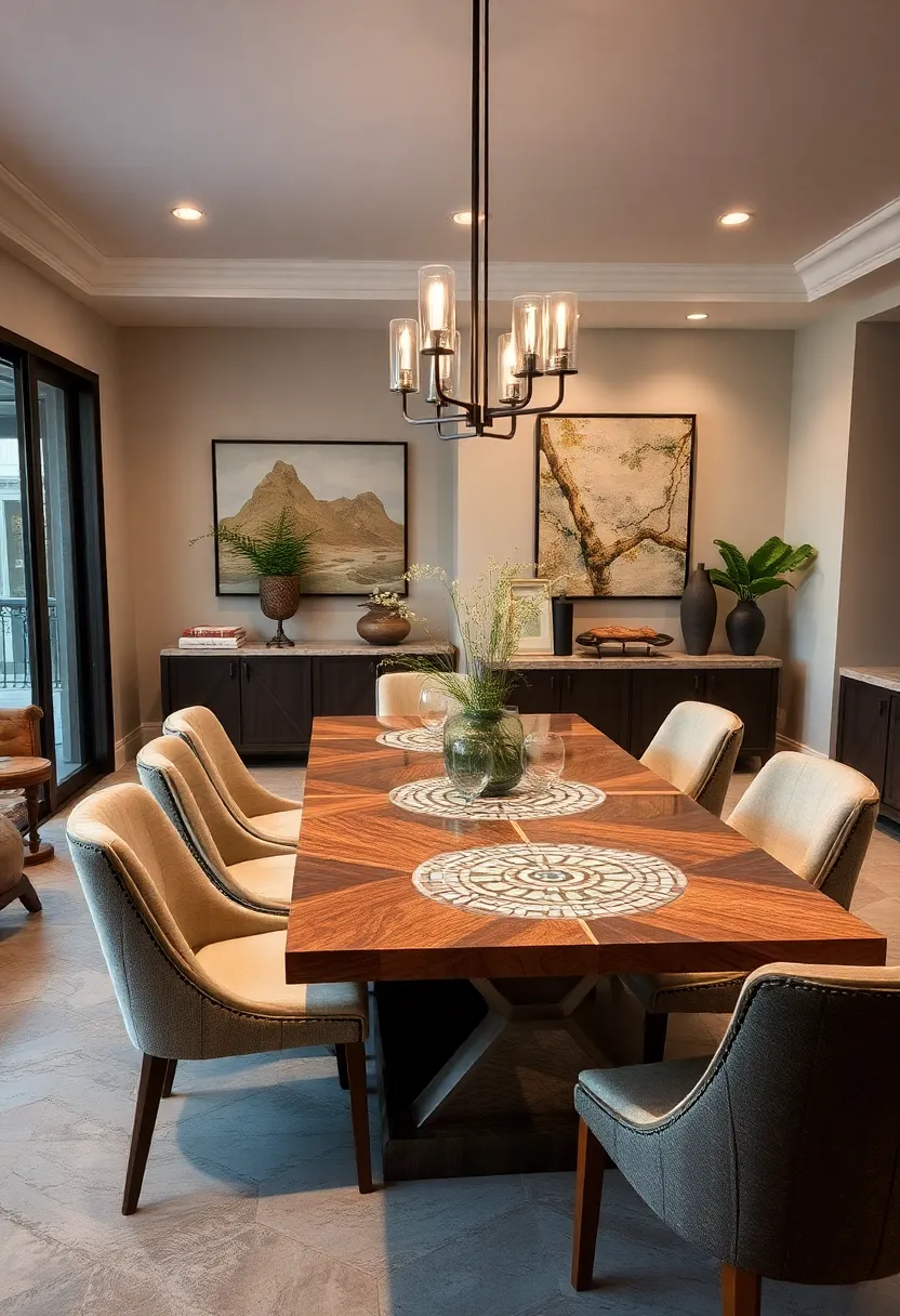 Mosaic ‌Inlays Creating Unique Focal Points ‌on Repurposed Dining Furniture Surfaces