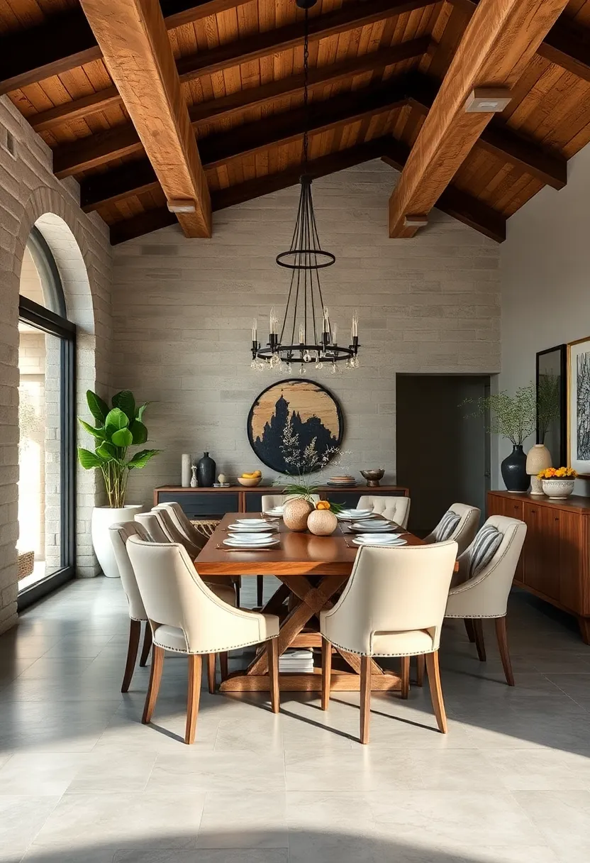 The Play⁣ of Contrast Between Weathered and⁢ Polished surfaces in Rustic elegant Dining Areas