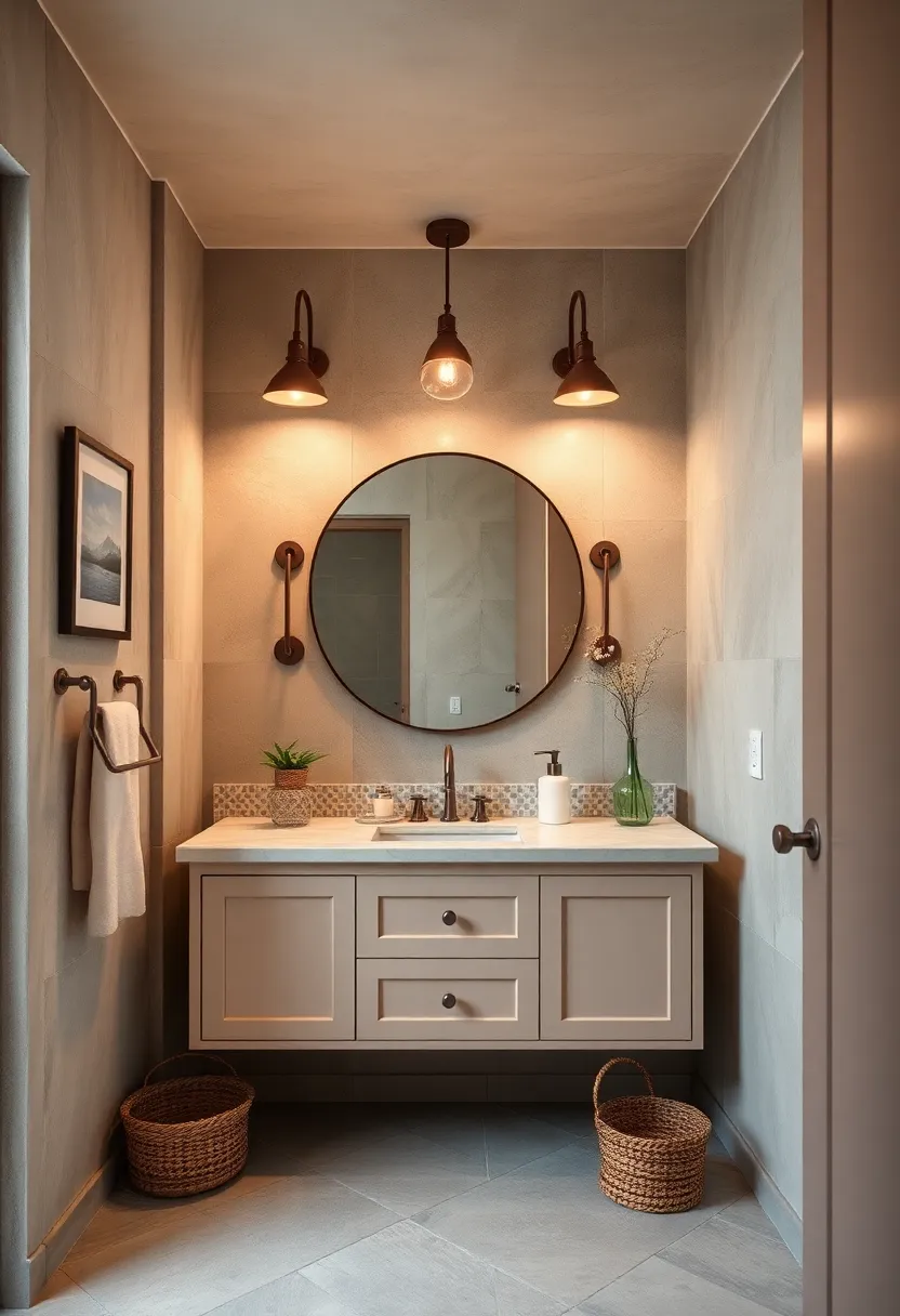 Soft Ambient Lighting‍ Fixtures Hung Above ⁢Your Handcrafted Vanity ⁣with period-Accurate Details