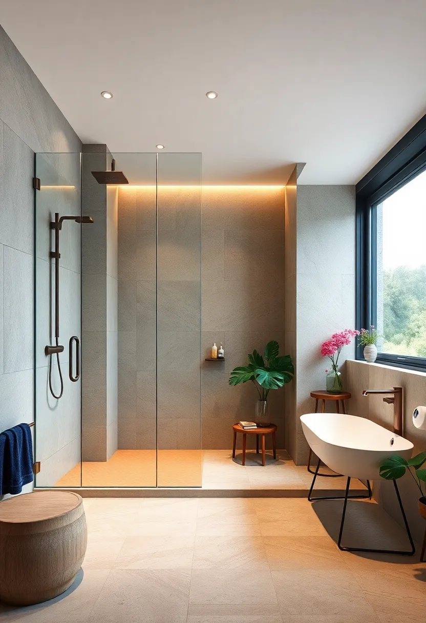 Contrasting ⁤Floor and​ Wall Tiles: Play with contrasting colors or textures between the floor and walls to define the shower ⁤zone​ distinctly