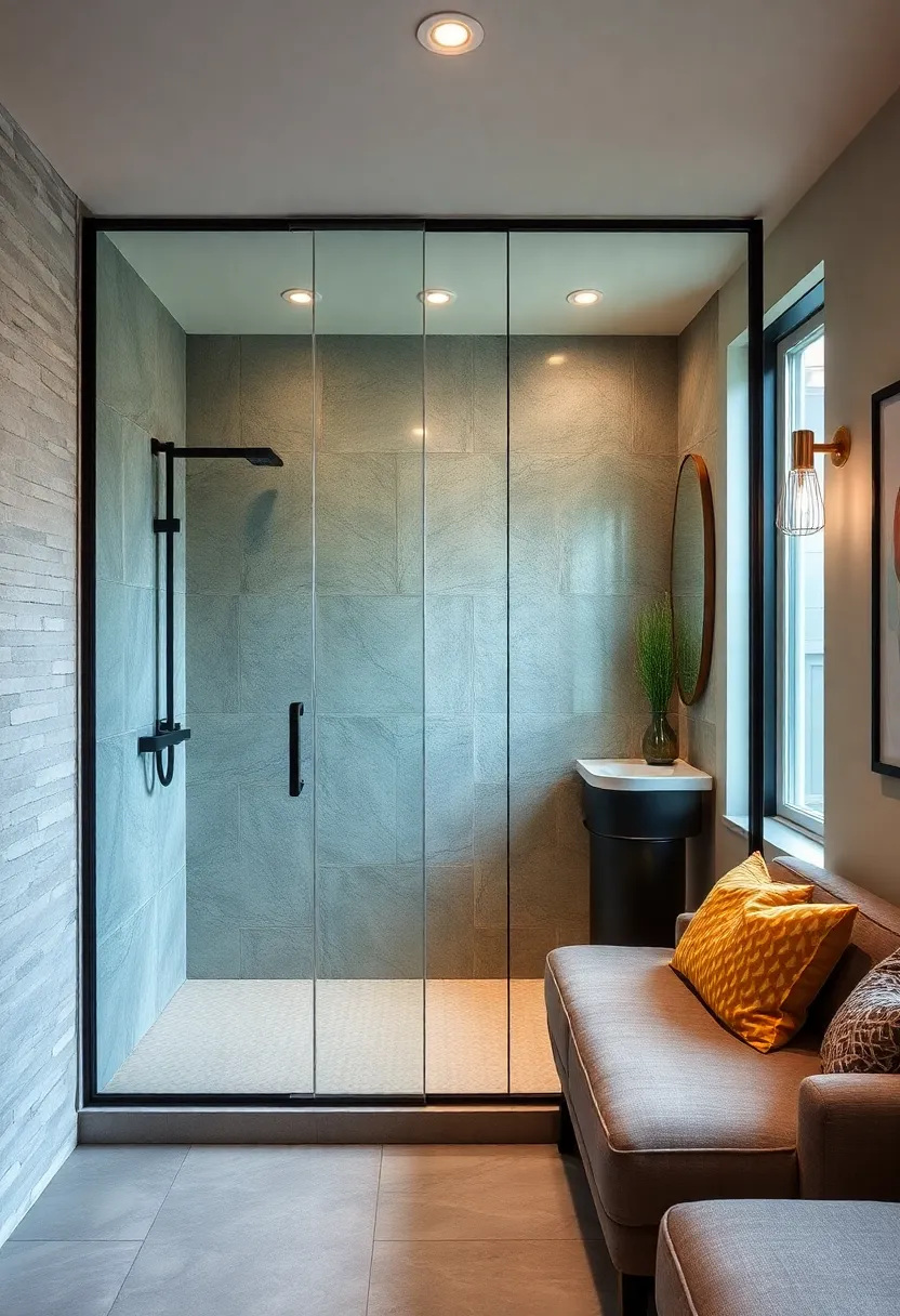 Frameless Glass with Black ⁤Trim: Add⁣ structure ⁤and sophistication by opting for frameless ‍glass panels⁣ outlined with bold black trim