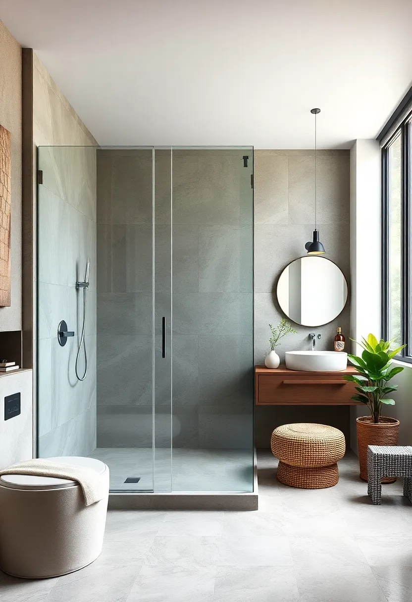 Minimalist‌ Glass⁢ Enclosure: Embrace clean lines and transparency with a sleek ‌frameless glass walk-in shower ‌that blends seamlessly ⁢into⁣ any⁤ bathroom ⁣design