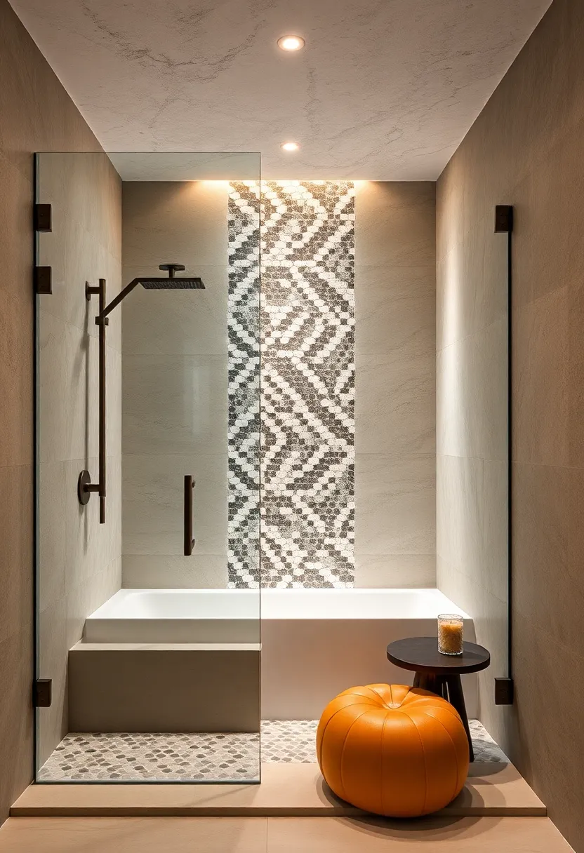 Mosaic Tile artistry: Use intricate‍ mosaic⁤ tiles to form captivating ⁣patterns or images, turning your shower walls into a work of art