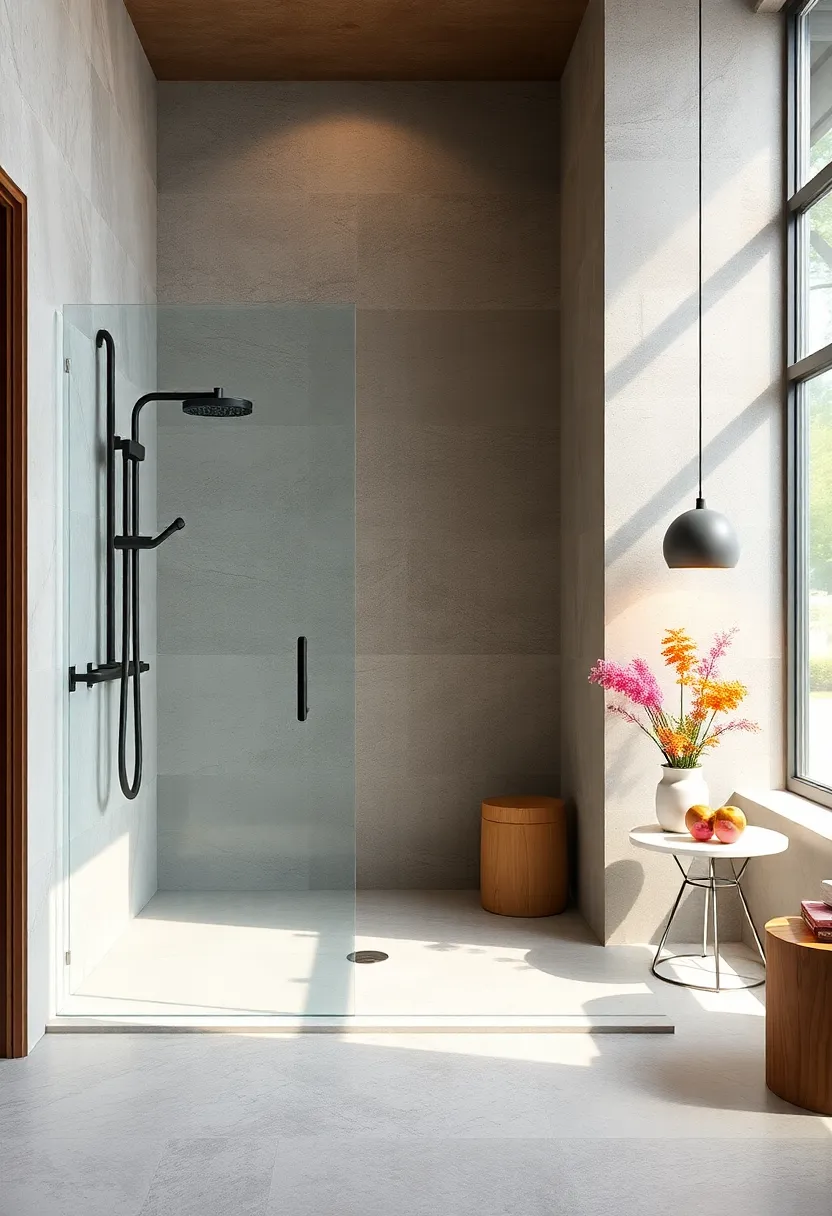 Open-Concept Walk-In Shower: Design a barrier-free shower area⁤ with just a⁤ single glass ‍panel,enhancing openness and accessibility