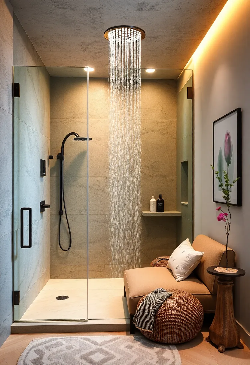Rainfall ‍Showerhead experience: Install a ​large rainfall​ showerhead to ⁤create ⁤a ⁣spa-like‌ ambiance that pampers you with soothing water flow
