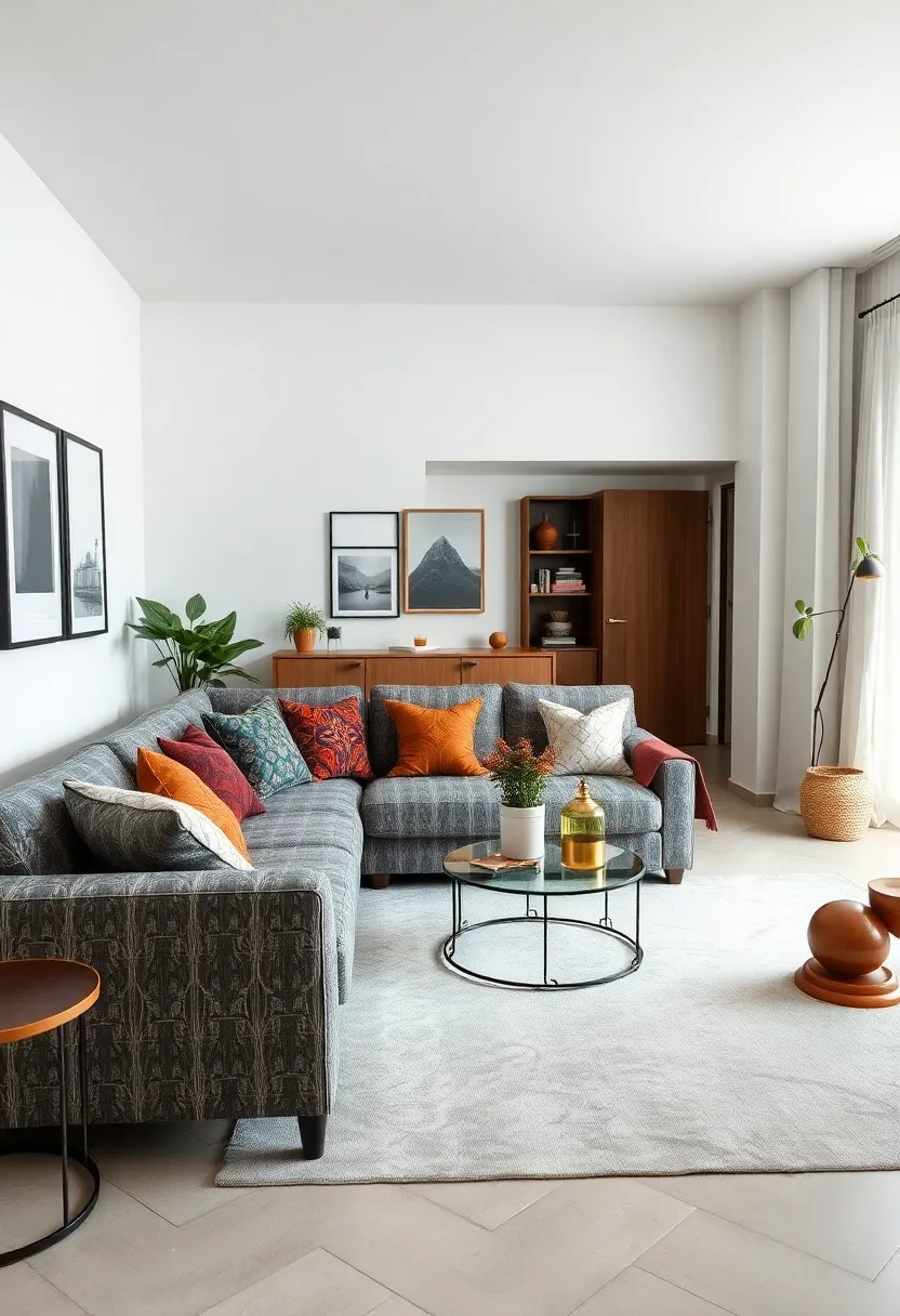 Select a bold, patterned sectional sofa‌ as a statement piece, and balance it with simple, understated⁣ décor elements