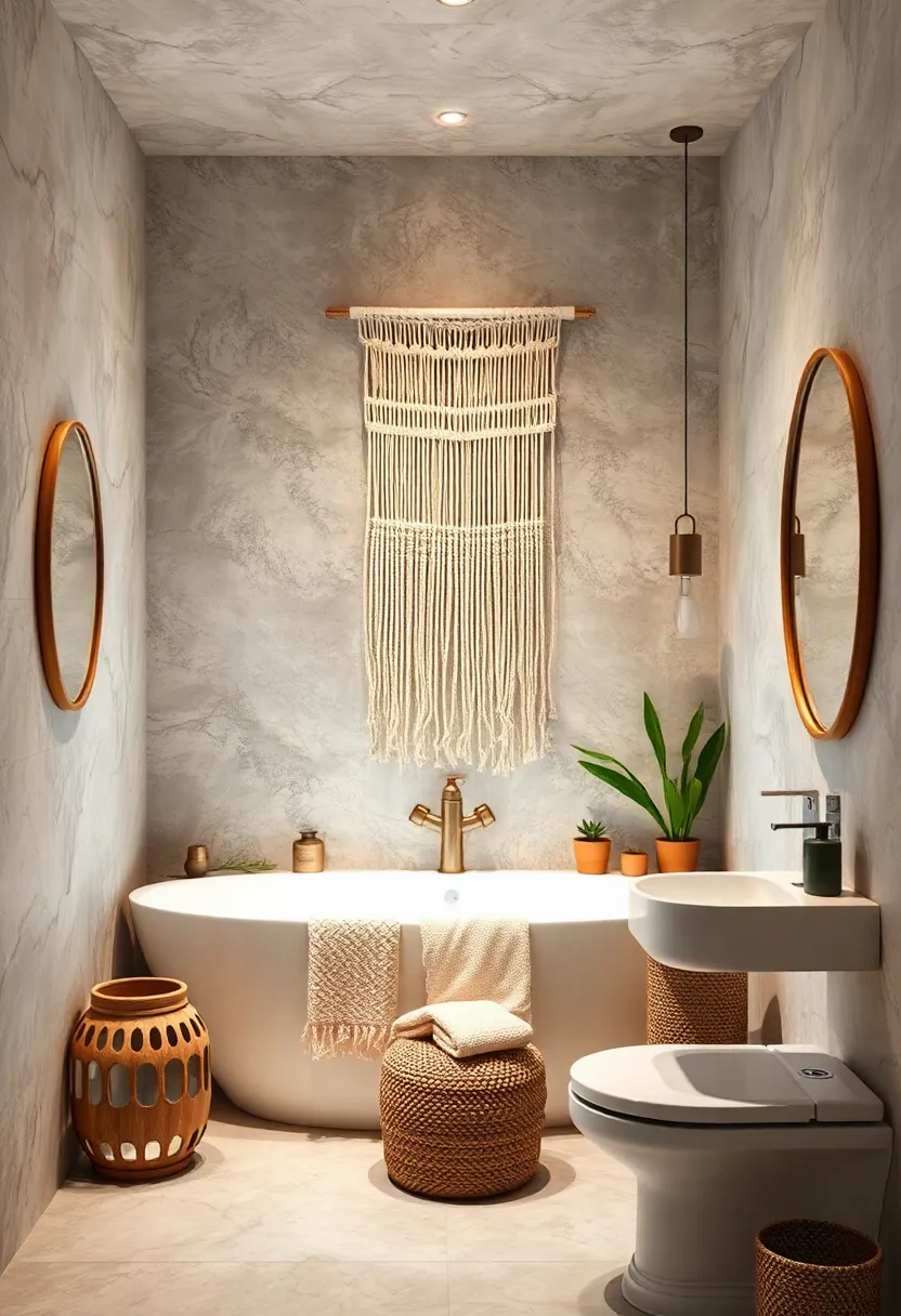 Add a woven or macramé wall⁣ hanging to soften‌ the space with texture and warmth