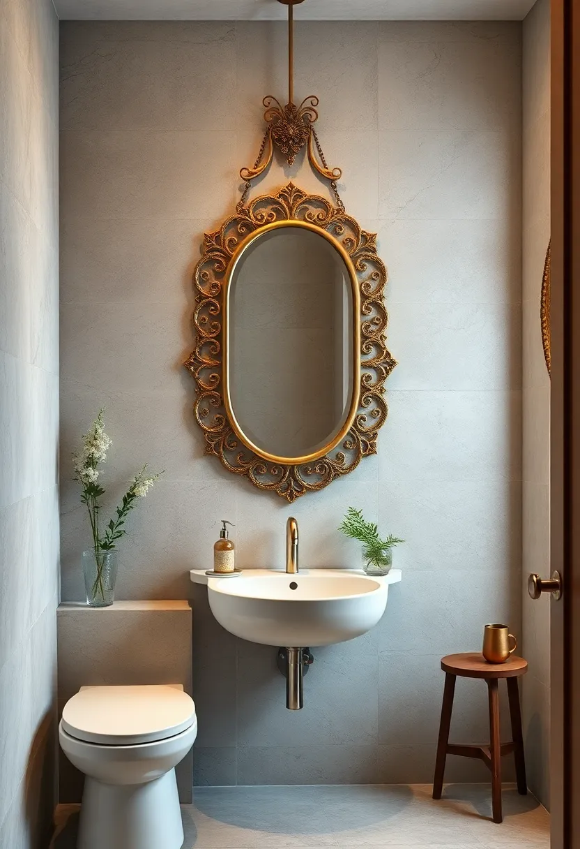 Install a decorative mirror with an intricate frame ⁢to reflect light and make the room feel larger