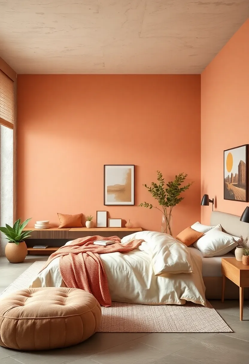 Soft apricot⁣ – ⁣Warm your bedroom ‍with soft apricot, ‌a⁣ gentle, nurturing shade that feels like a quiet hug