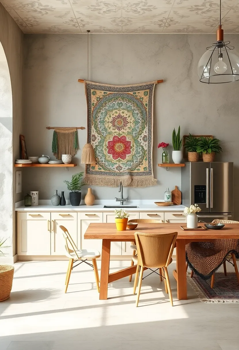 Boho-Inspired Wall Art: ​Hang tapestries, woven wall hangings, or framed botanical prints to accessorize blank walls