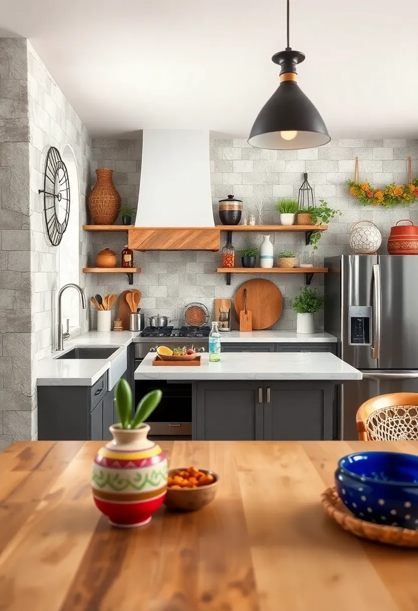 Eclectic Utensil Holders: Use unique containers like painted pottery or‌ woven holders to store kitchen tools artfully