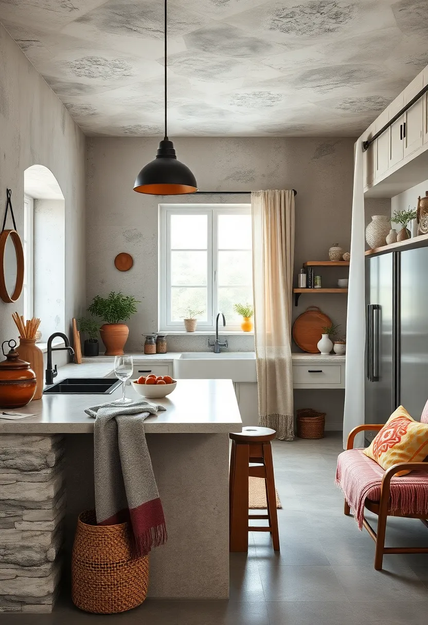 Layered Textiles: Combine different fabric textures in kitchen towels,seat covers,and curtains for cozy complexity