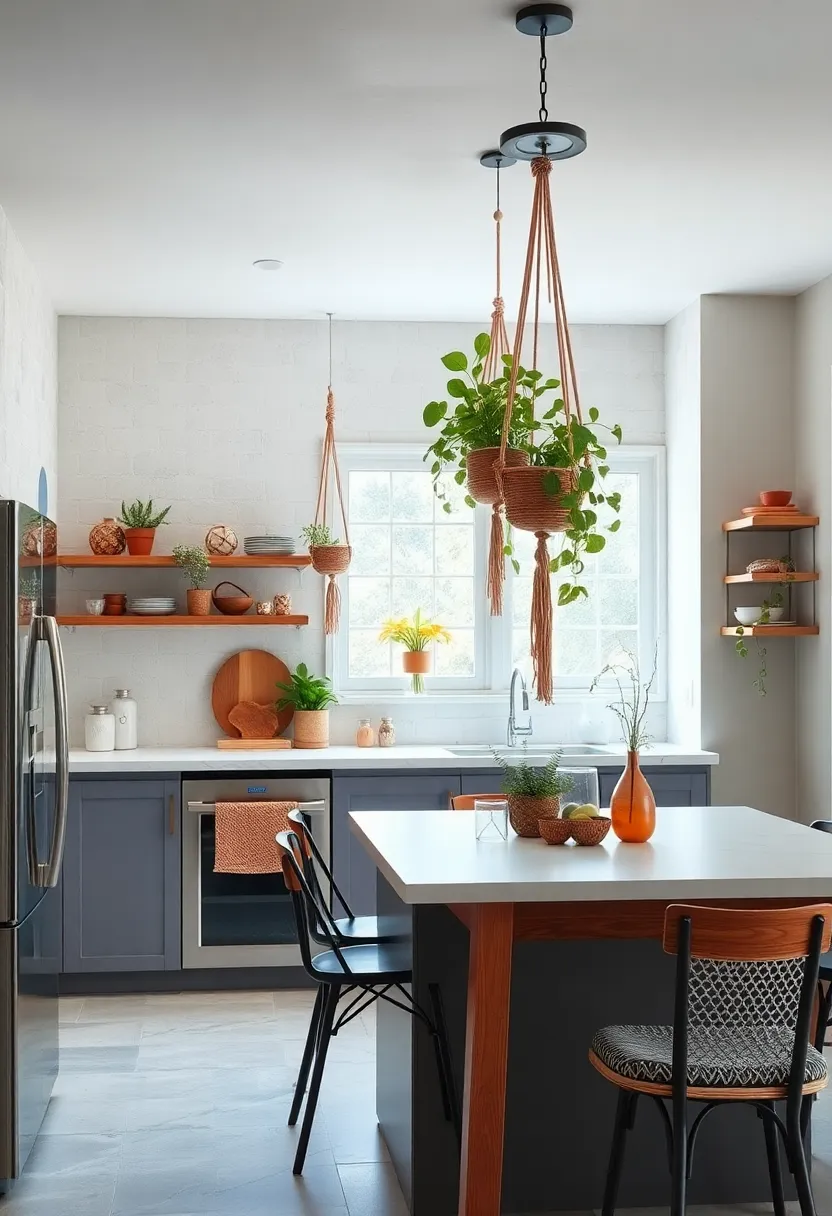 Macrame Plant ⁤Hangers: Add hanging greenery with macrame plant holders to bring a natural, free-spirited energy to your kitchen