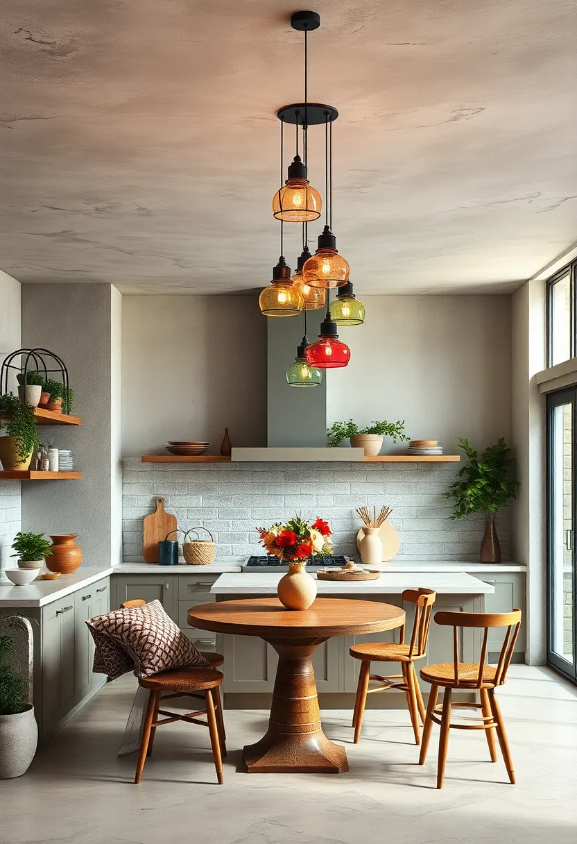 Multicolored Pendant Lights: Hang a cluster of pendant lamps in varied ⁤shades to⁣ create a vibrant focal point