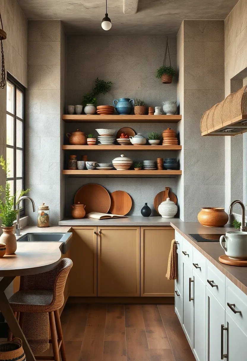 Open Shelving with Vintage Finds: ⁤Display eclectic pottery, vintage teacups, and handmade ceramics on open shelving for a personalized touch