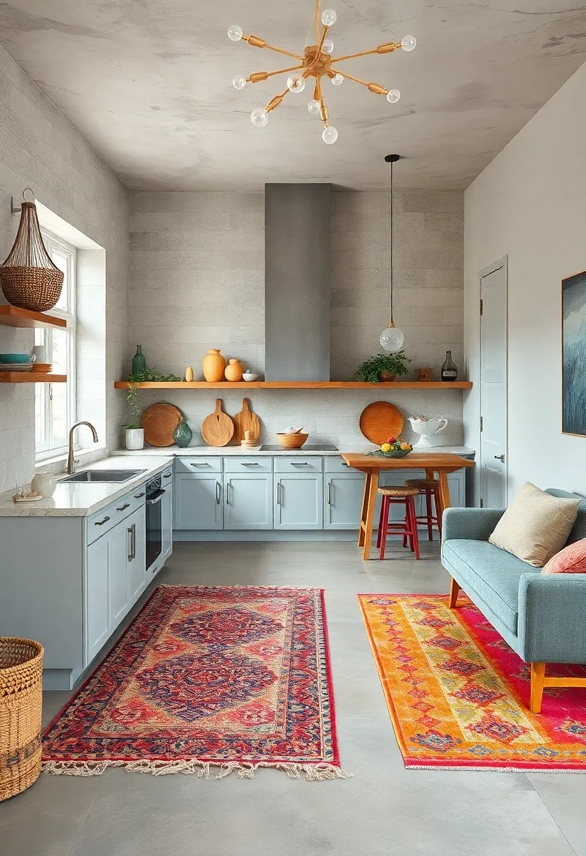 Textured Rugs: Layer ​vibrant,patterned rugs near prep areas for comfort and visual interest underfoot