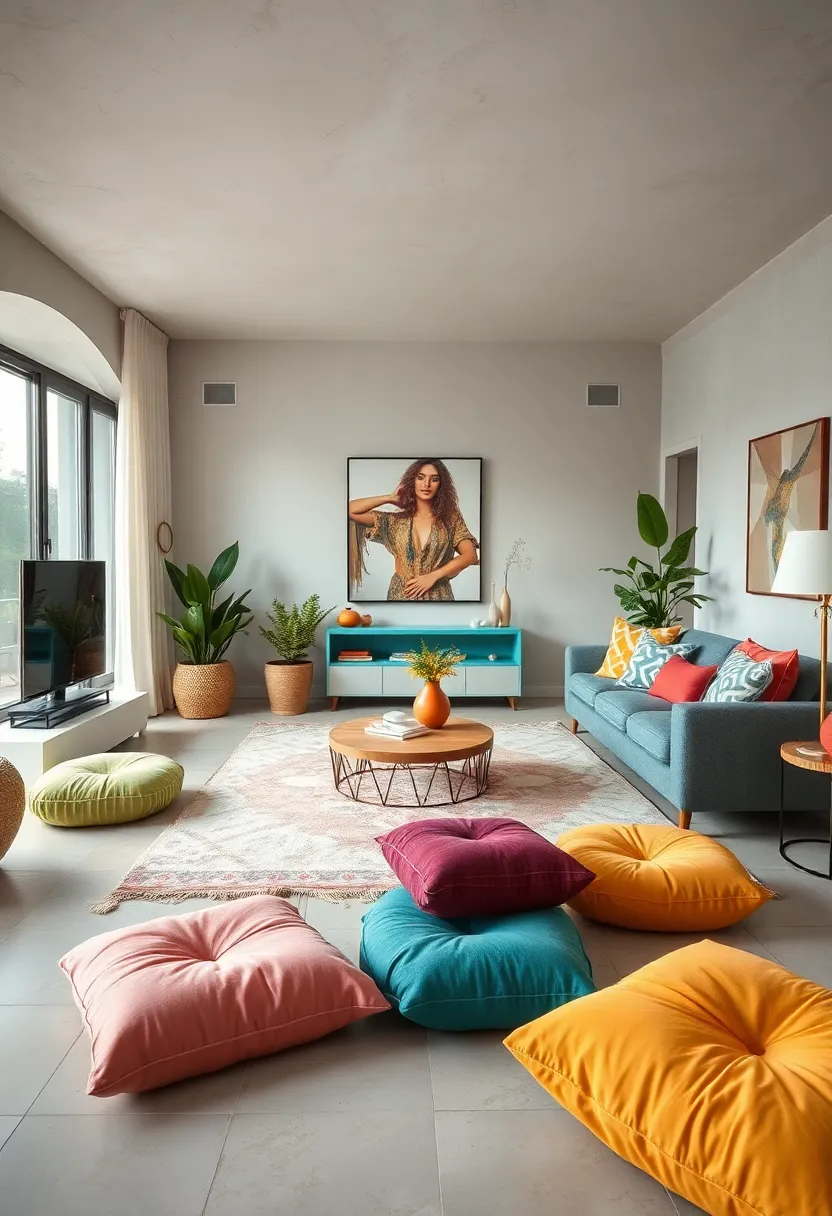 Introduce floor cushions and poufs ⁣in playful colors for ‌flexible, casual seating options