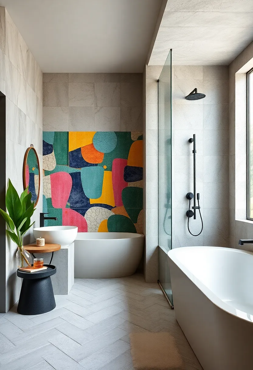 Artistic Shower Tiles: Create an ⁣abstract or mosaic​ design using a blend of ⁤vivid tiles in ‌the shower