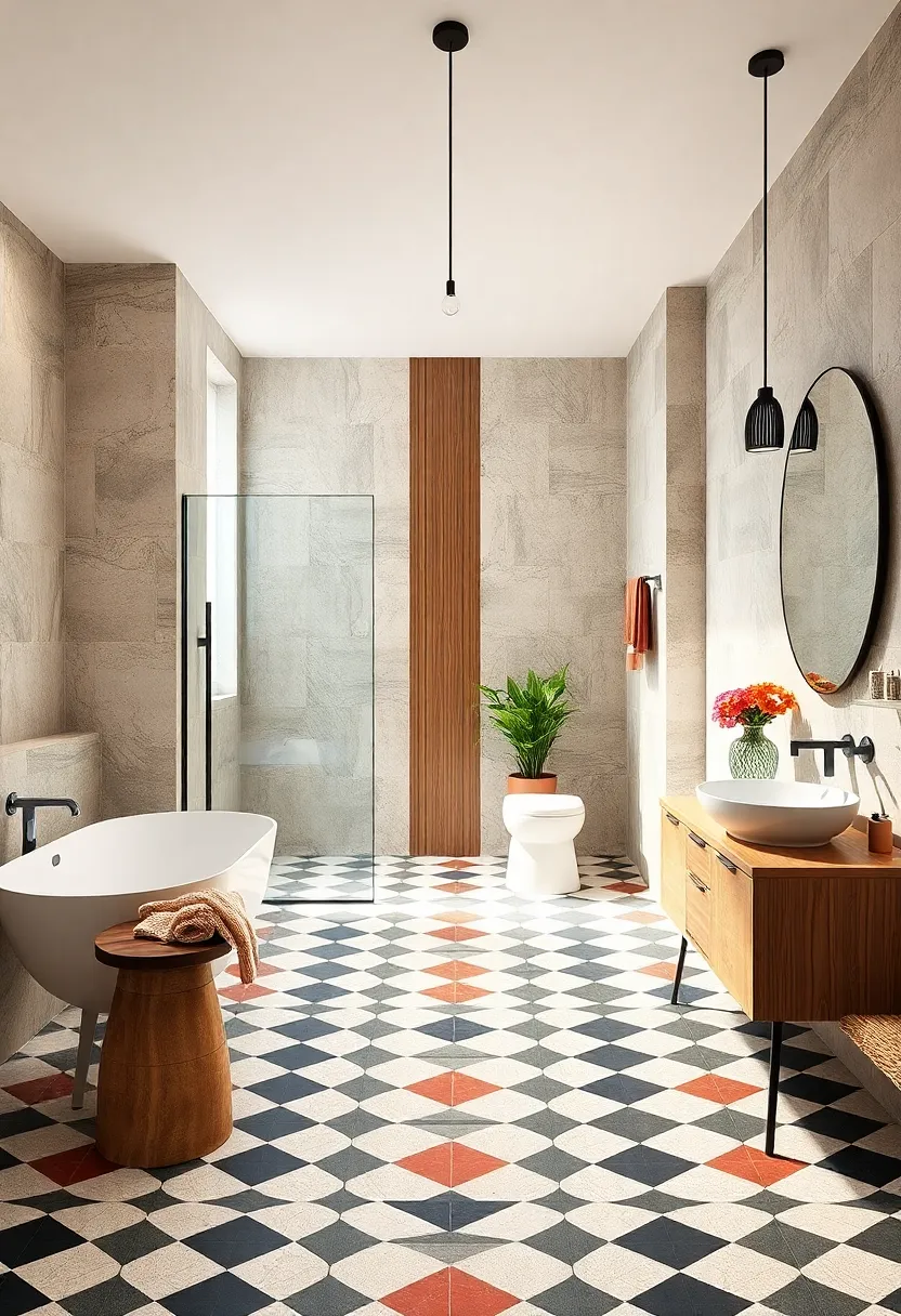 Graphic ⁤Floor ‍tiles: Use ⁢black-and-white ⁢or multicolored geometric floor tiles to anchor⁢ your design