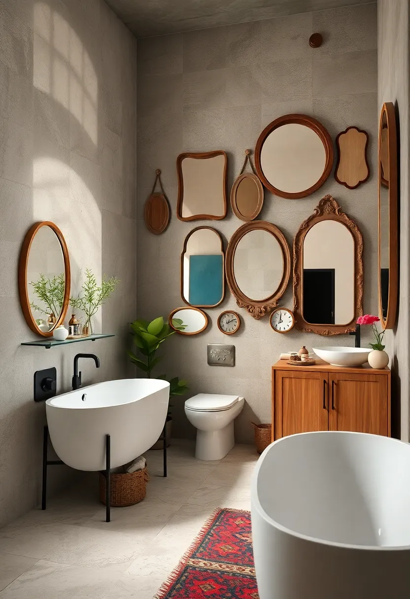 Mismatched Mirror Gallery: Display a series of​ uniquely framed ‍mirrors ​in varying⁣ shapes and ⁤colors