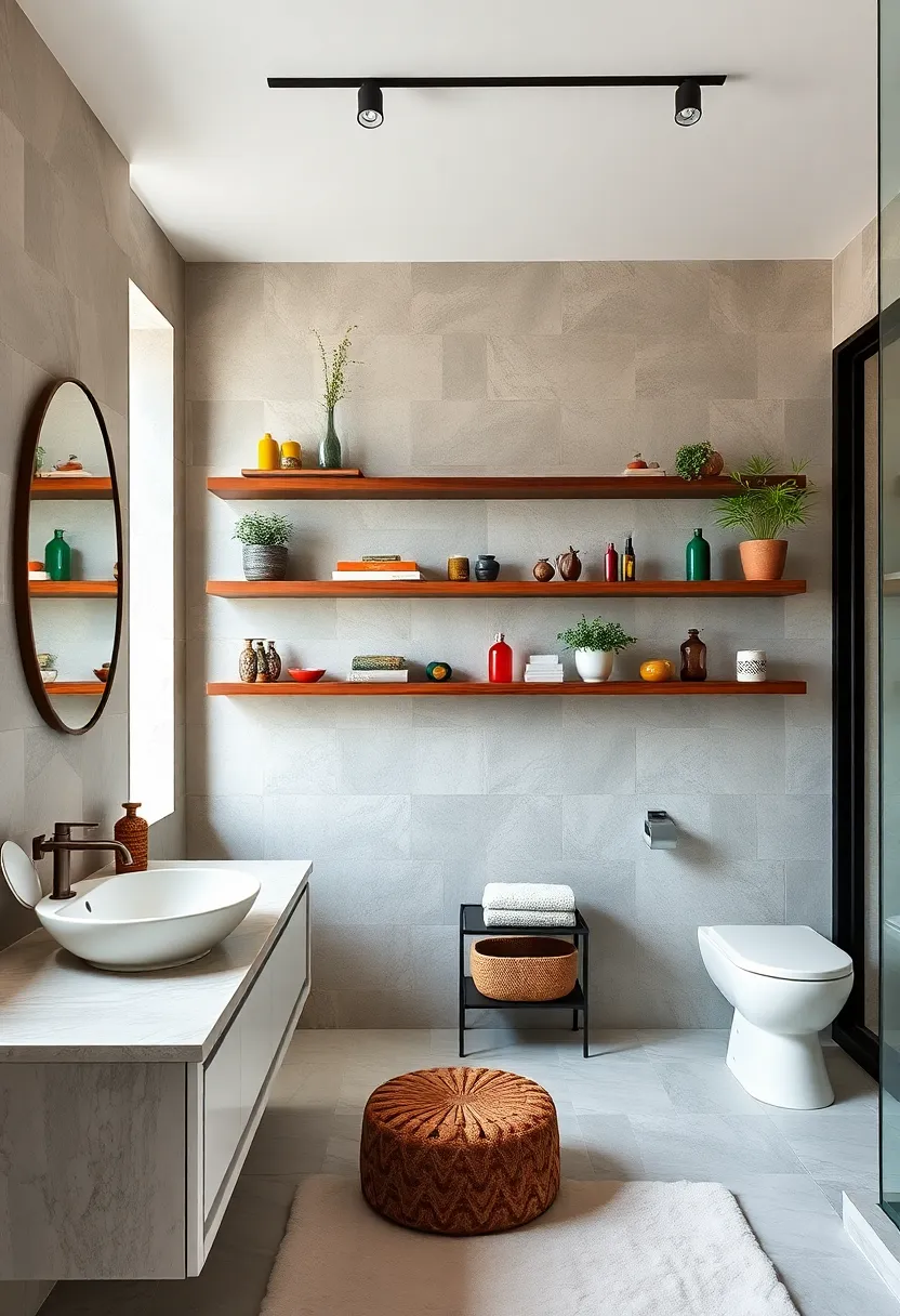 Mixed ​Material ⁢Shelving: Incorporate floating shelves combining wood, ‌metal, ⁣and ⁣glass in vibrant finishes