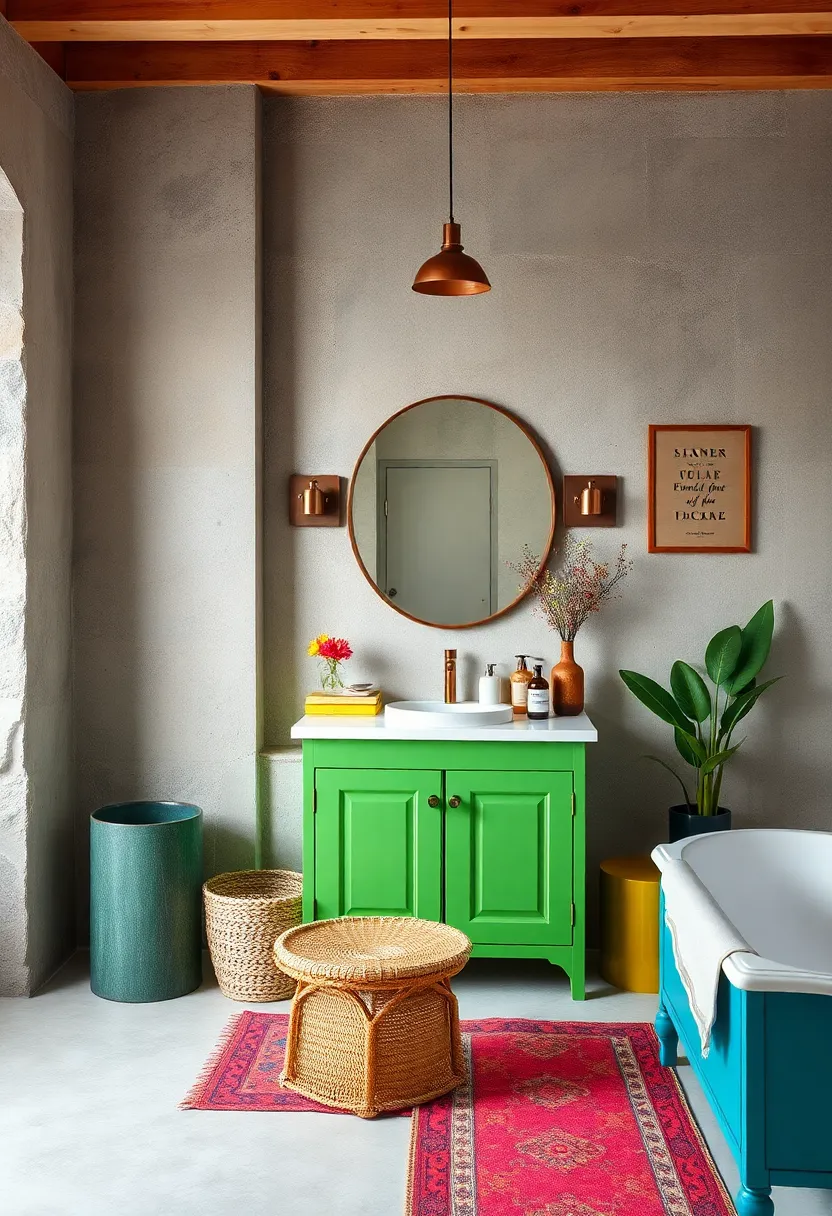 Vintage⁢ Finds with Modern ⁣Colors: Refinish‌ vintage cabinets or vanities in bright,‌ unexpected⁢ hues