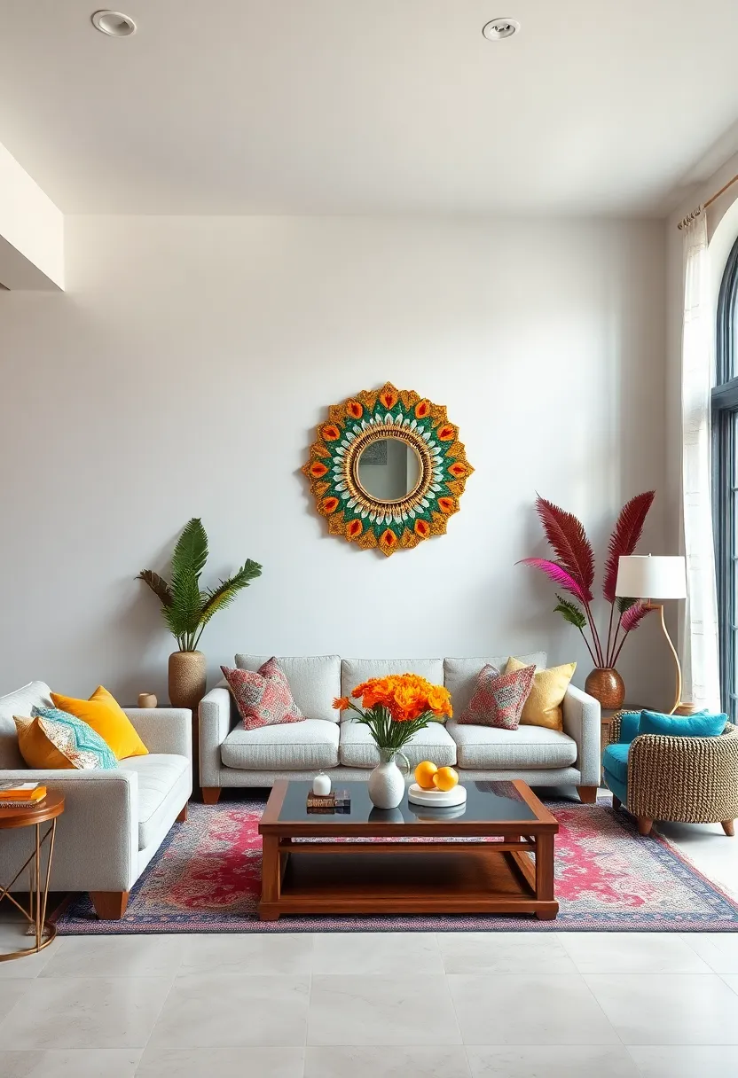 Colorful Glass‌ Mosaic Accent Mirror