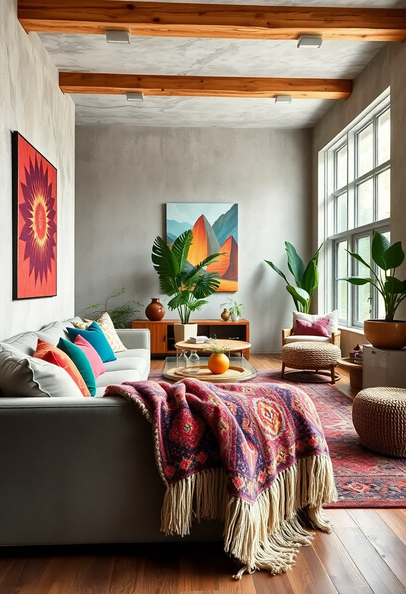 Oversized Fringe-Trimmed Bohemian Throw‌ Blanket