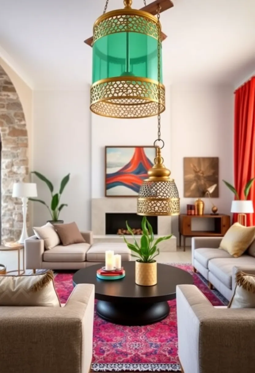 Brass Moroccan Lanterns with⁣ Filigree Cutouts