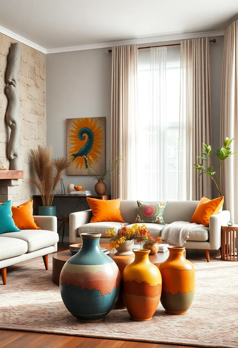 Hand-painted‍ Ceramic Vases⁤ in earthy Tones